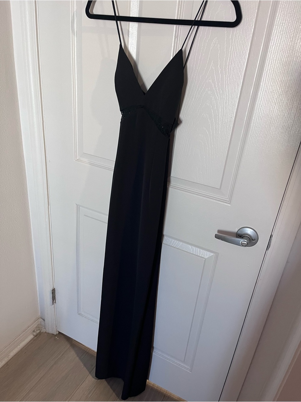 Aqua Black Spaghetti-Strap Maxi Dress